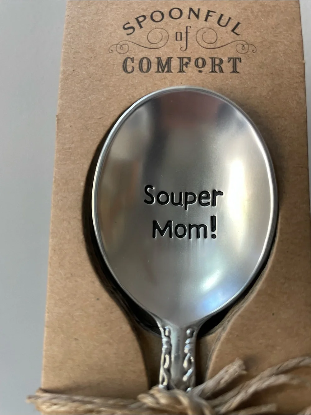 Souper Mom! Engraved Silver Serving New Spoon